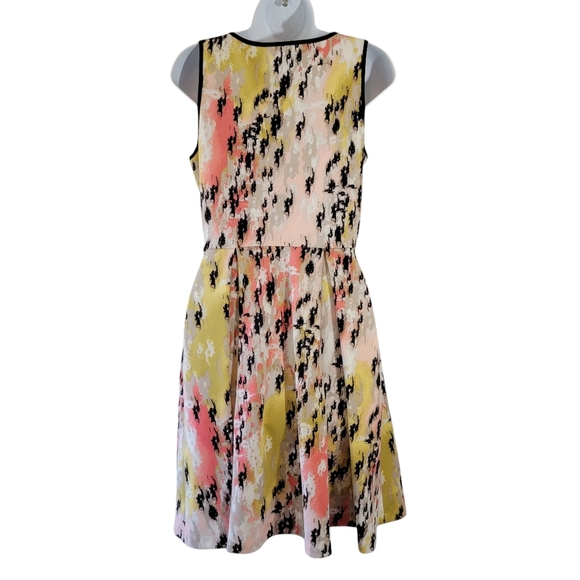 NEW JAX Watercolor Abstract Sleeveless Sheath Dress Sz 4 Full-Zip Minimalist - Picture 2 of 12